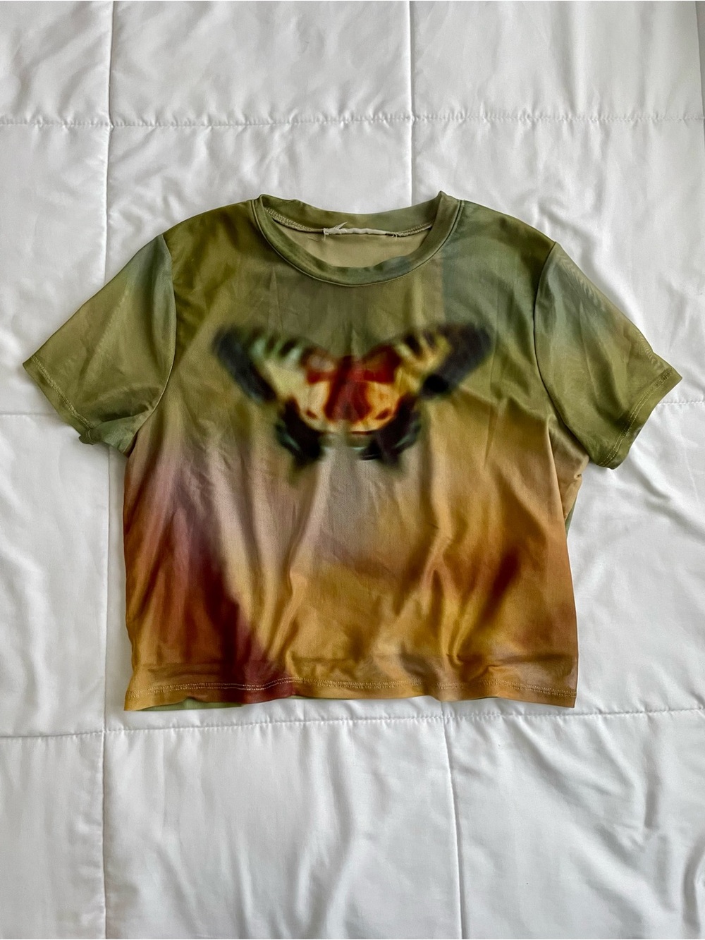 Vtg Ombre Mesh Crop Tee